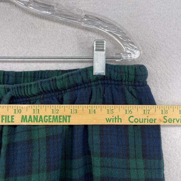 LL BEAN Pajama Pants Mens L Scotch Plaid Blackwatch Flannel Lounge PJs Green - Picture 10 of 13
